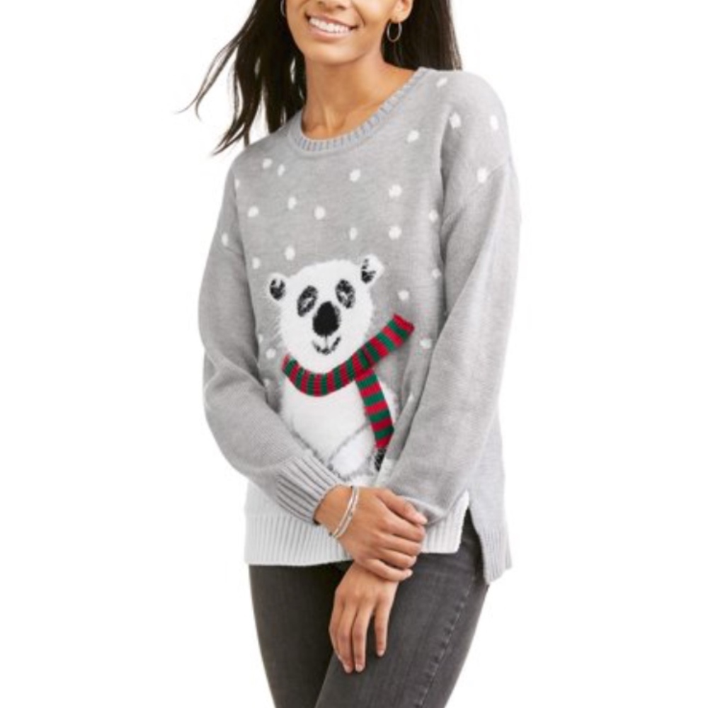 Holiday Time Ugly Christmas Sweater Polar Bear S